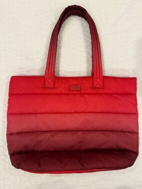 UGG Red Ombre Quilted Puffer Tote